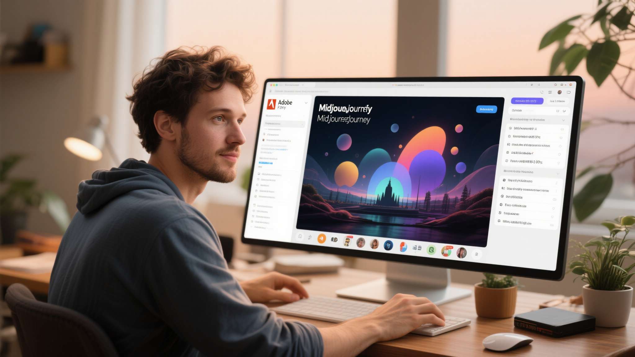 一位独立设计师通过系统掌握Midjourney与Adobe Firefly，单月